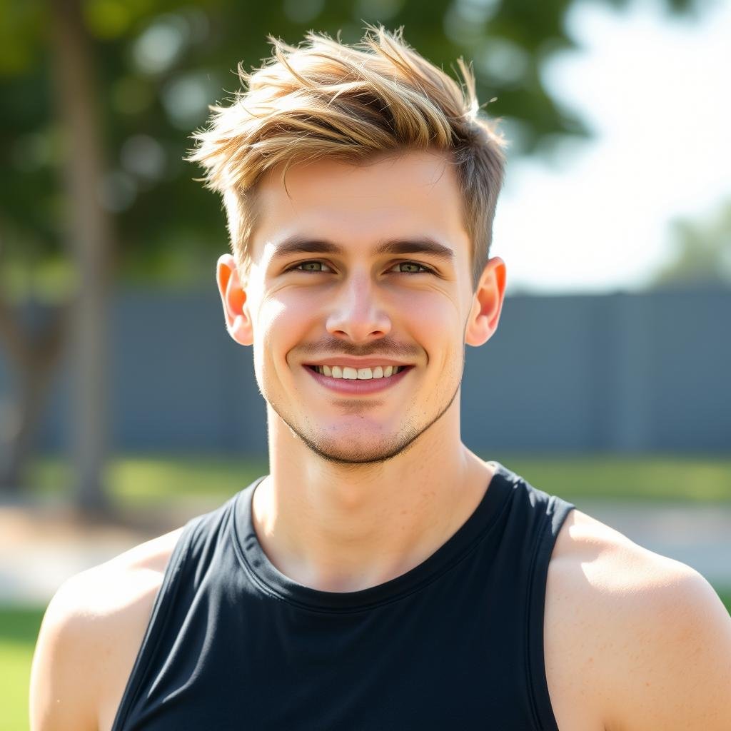 Active man in his 30s with improved skin hydration Active man in his 30s with improved skin hydration