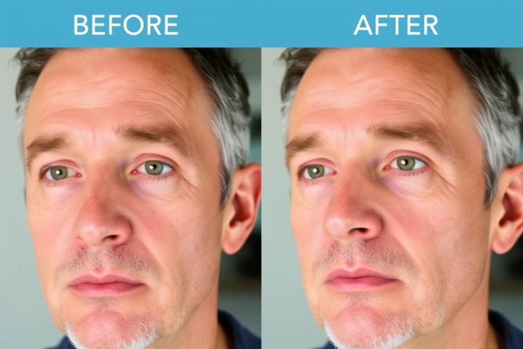 Before and after comparison showing Kiehl's Age Defender results Before and after comparison showing Kiehl's Age Defender results