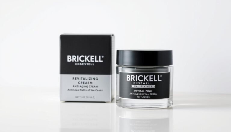 Brickell Revitalizing Anti-Aging Cream jar and packaging