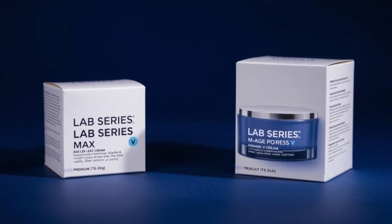 Lab Series Max Age-Less Power V cream jar with luxurious packaging