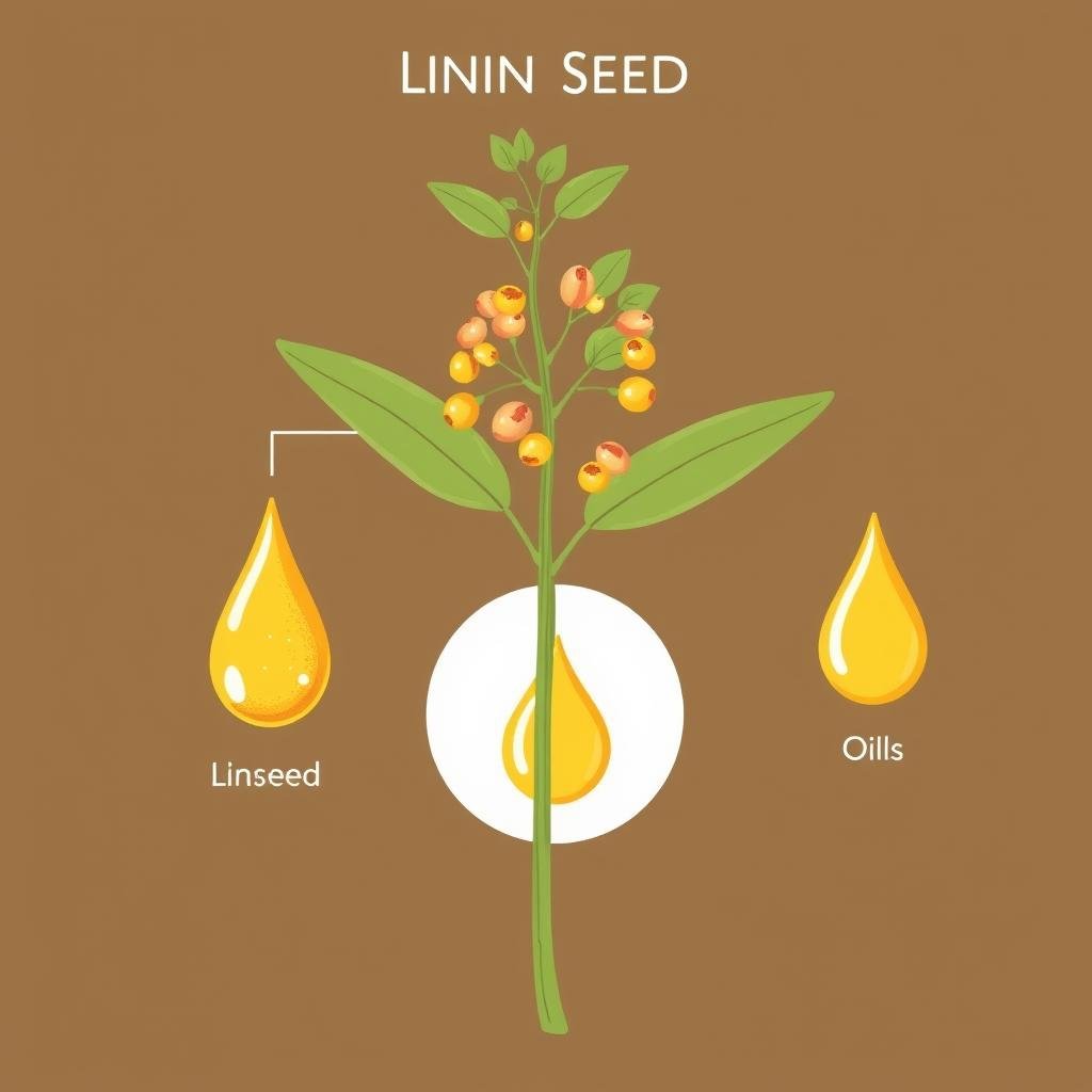 Linseed Extract botanical illustration Linseed Extract botanical illustration