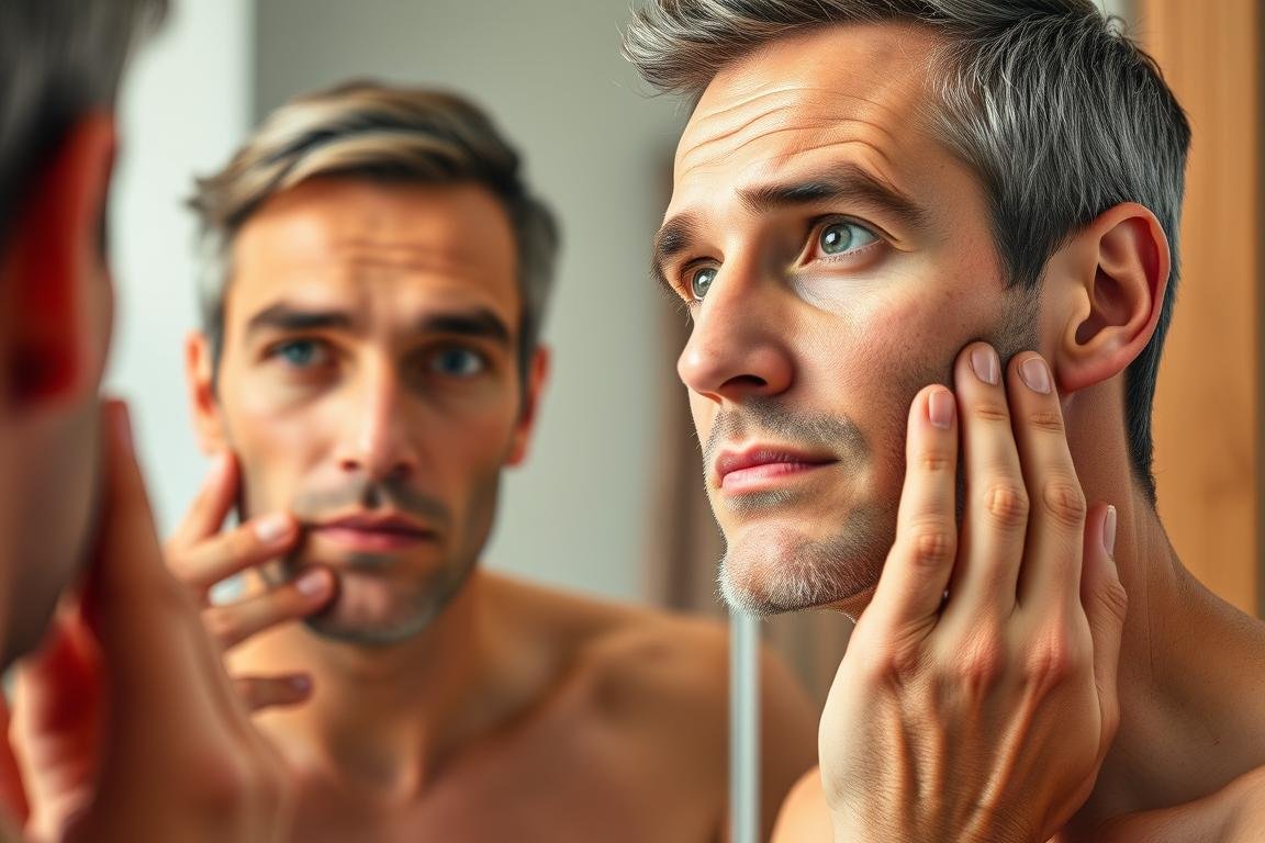 Man applying Clinique for Men Anti-Age Moisturizer to face
