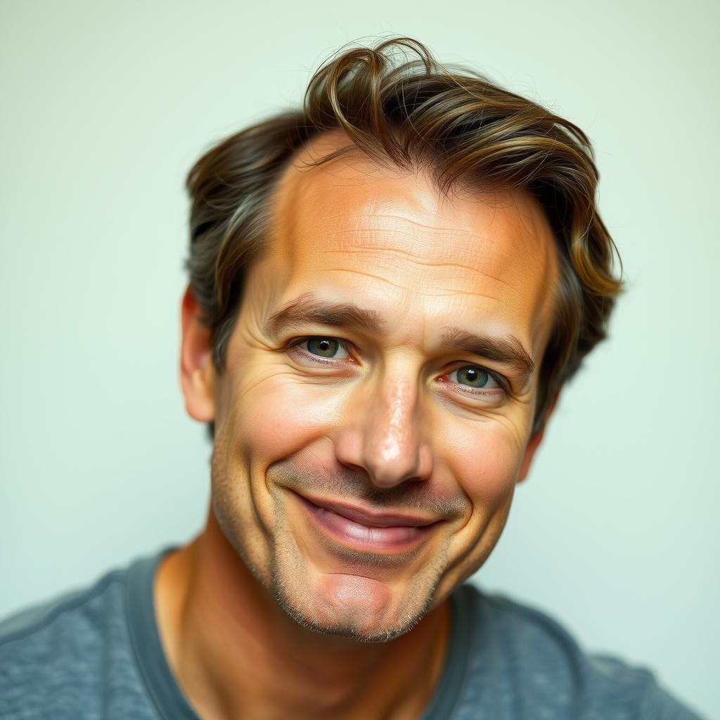Portrait of man in his 30s with slight smile Portrait of man in his 30s with slight smile