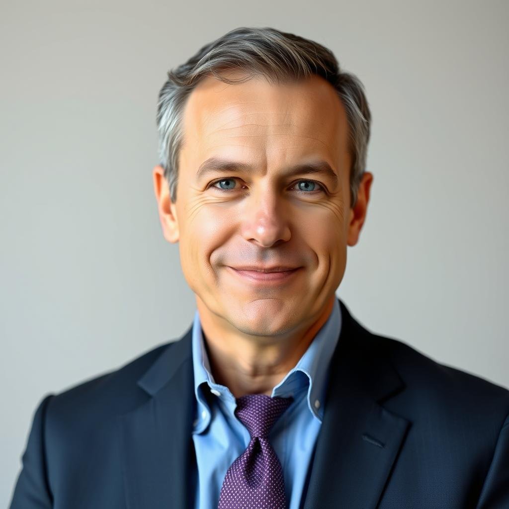 Professional man in his 40s with improved skin texture Professional man in his 40s with improved skin texture