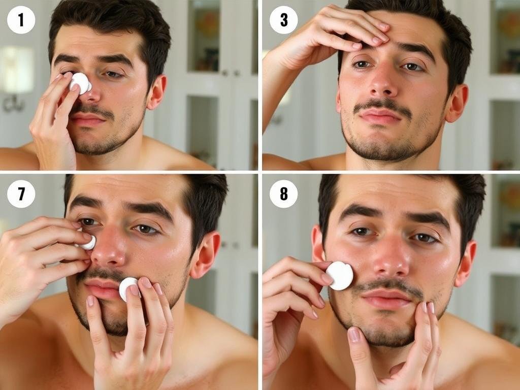 Step-by-step application of Bulldog Original Moisturizer Step-by-step application of Bulldog Original Moisturizer
