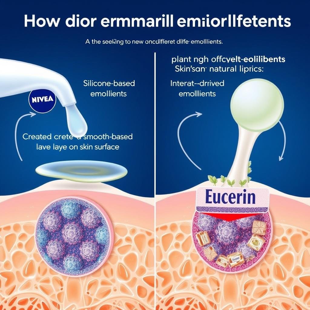 Comparison of how different emollients in Nivea and Eucerin work on dry skin Comparison of how different emollients in Nivea and Eucerin work on dry skin