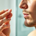 Man applying moisturizer to oily acne prone skin