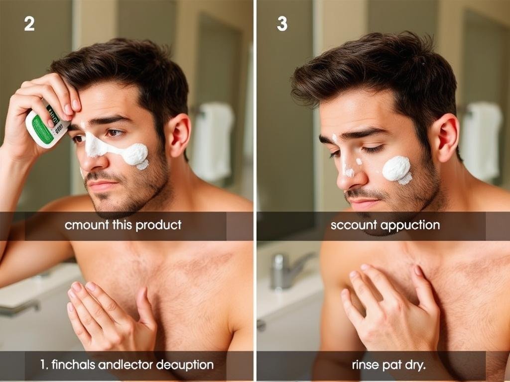 Man demonstrating proper face washing technique