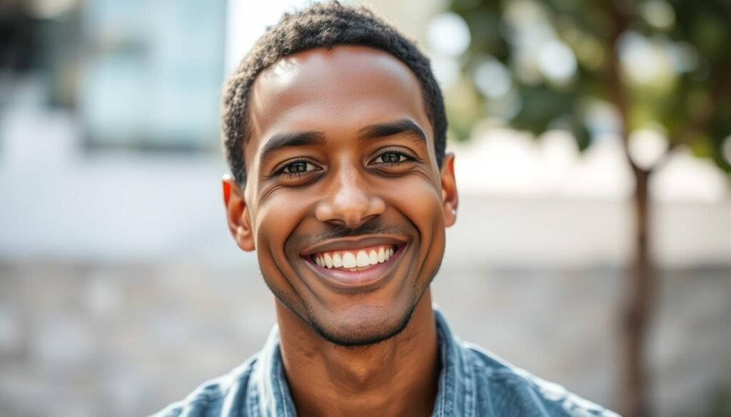 Man with clear skin after using face wash for oily skin