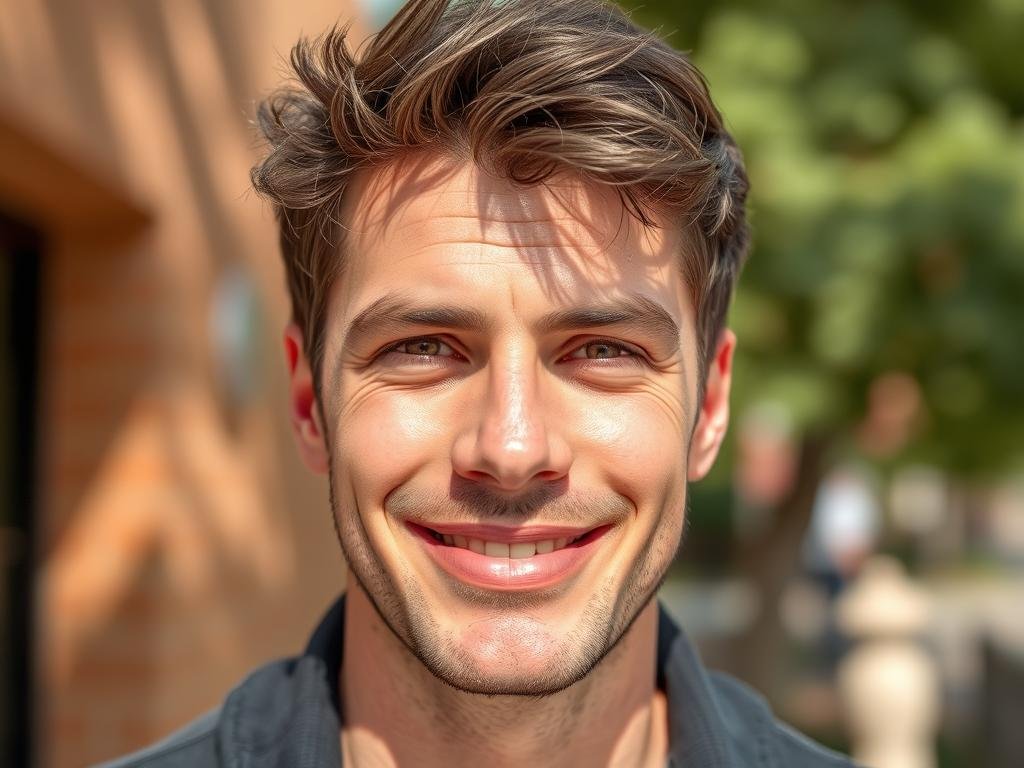 Man with healthy skin after long-term face wash use