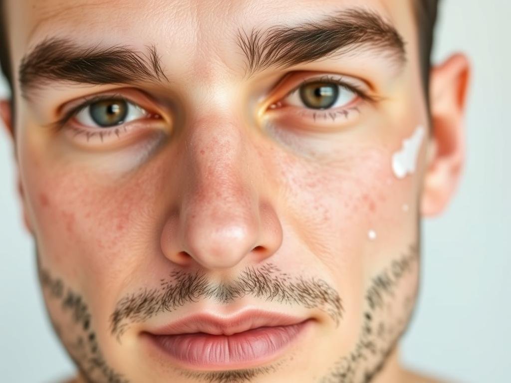 Man with oily skin showing acne prevention results