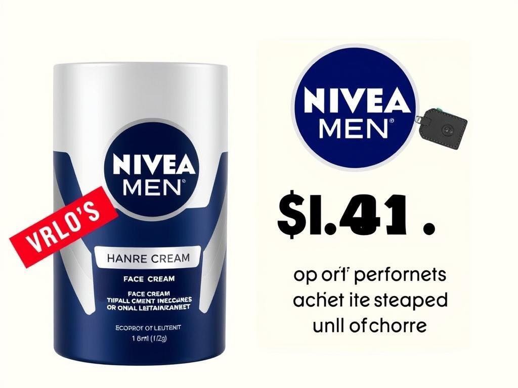 Nivea Men face cream with price comparison showing value Nivea Men face cream with price comparison showing value
