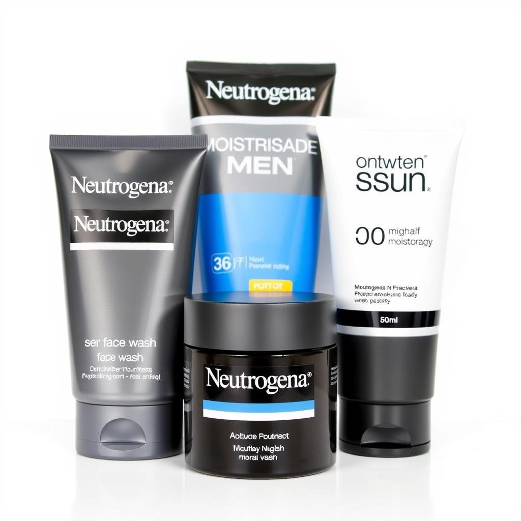 Collection of Neutrogena men's skincare products