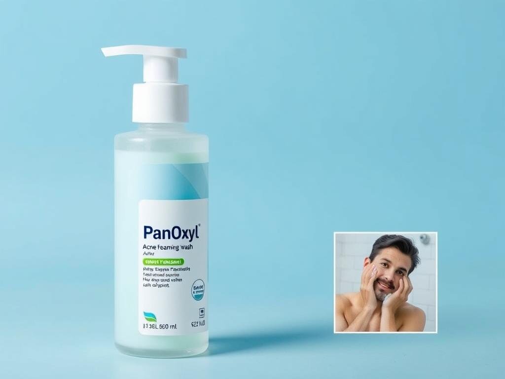 PanOxyl Acne Foaming Wash being used by a man with oily skin and blackheads