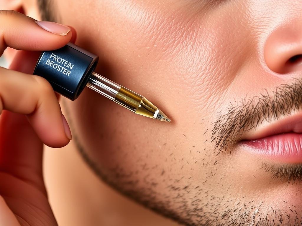 Jack Black Protein Booster Skin Serum being applied to male skin