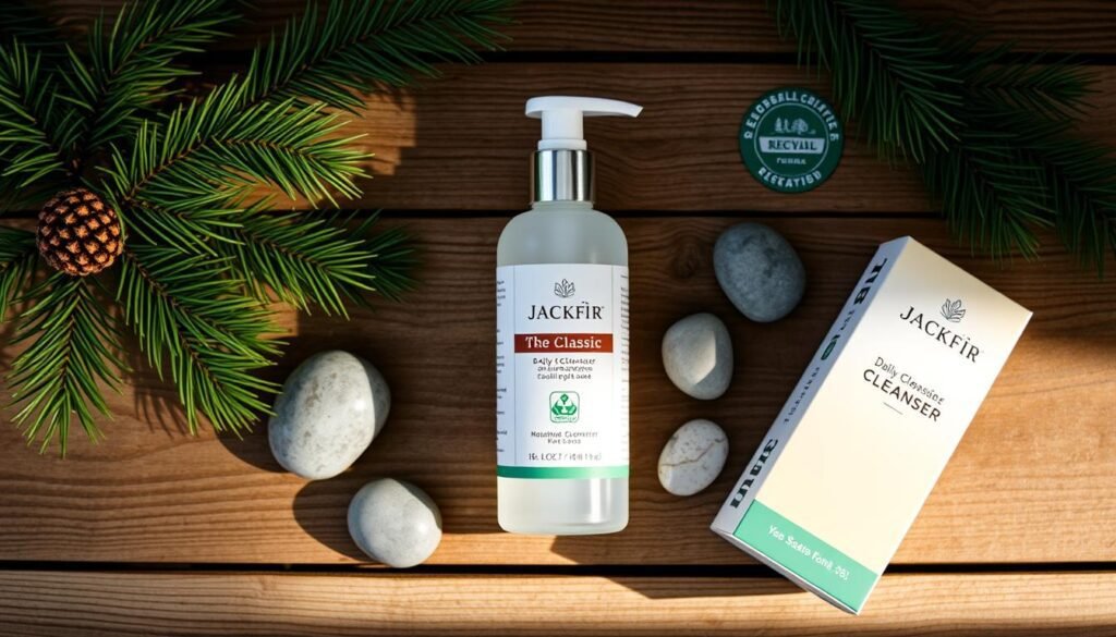 Jackfir The Classic Daily Facial Cleanser alongside its eco-friendly packaging
