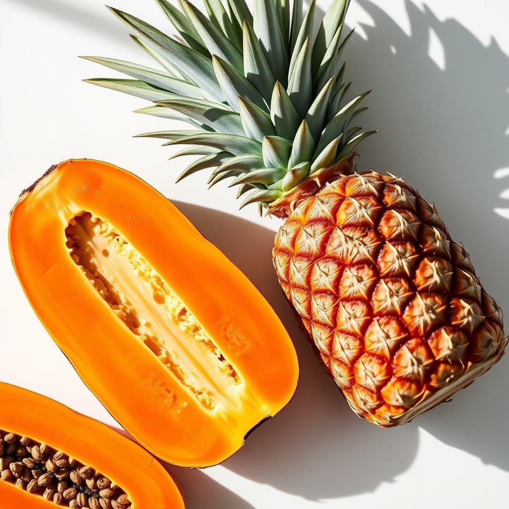 Natural fruit enzymes from pineapple and papaya used in Jackfir cleanser