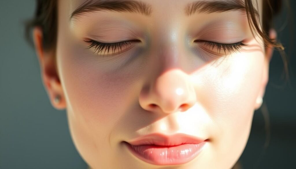 Person with clear skin after using Ursa Major Fresh & Clean Skin Care