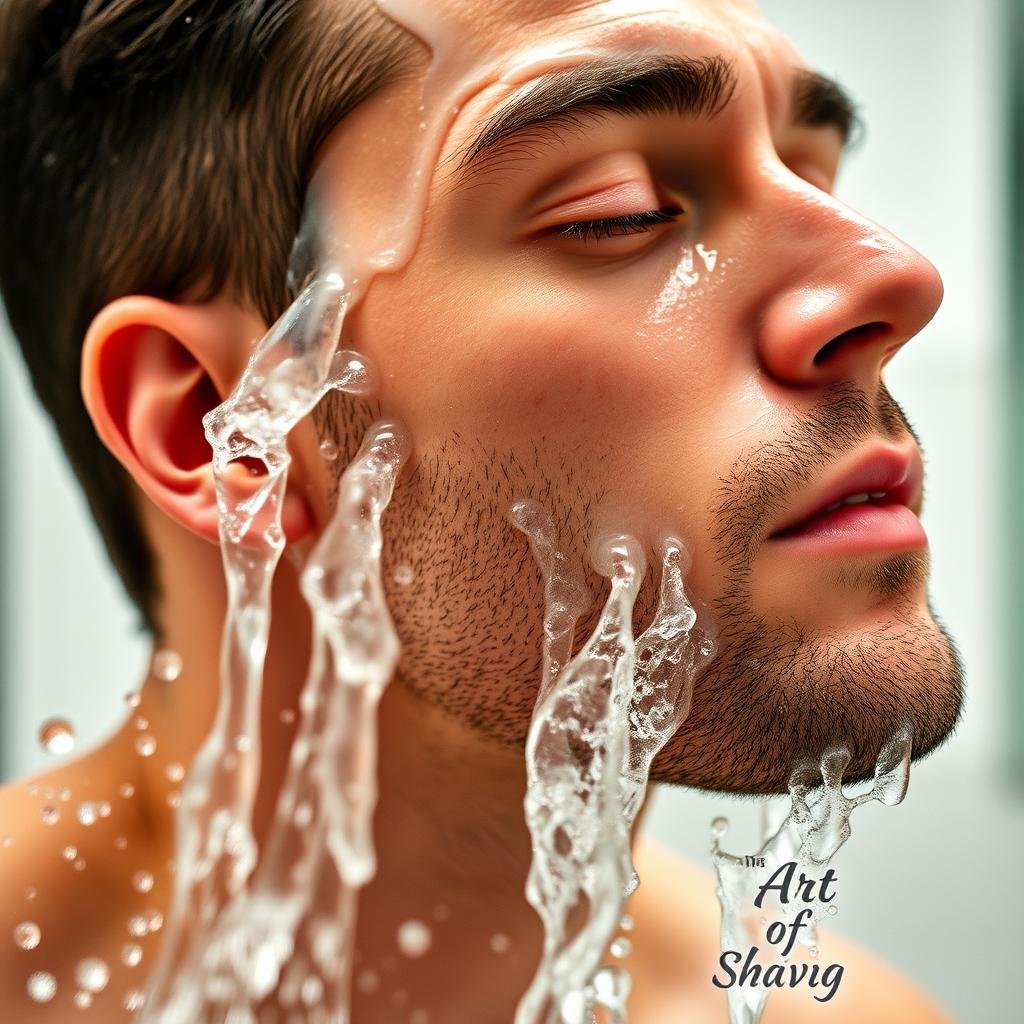 Step 1: Preparing the skin with hot water before applying The Art of Shaving Sandalwood Shaving Cream