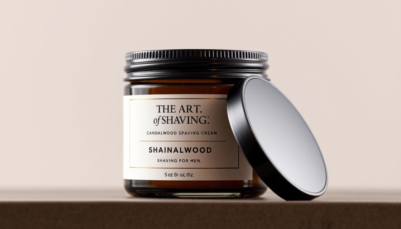 The Art of Shaving Sandalwood Shaving Cream for Men in its elegant packaging