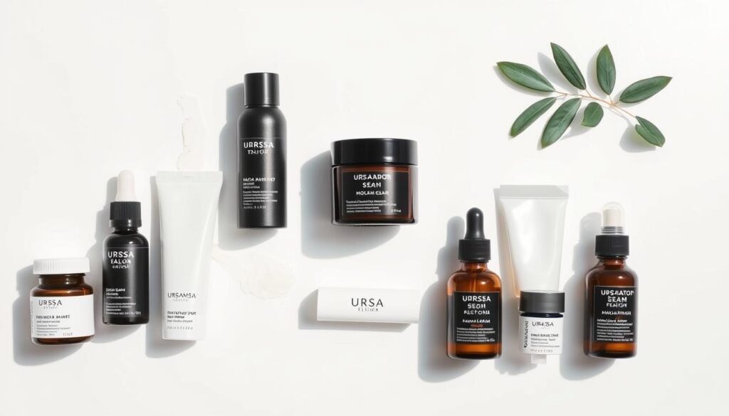Ursa Major Fresh & Clean Skin Care products arranged in routine order