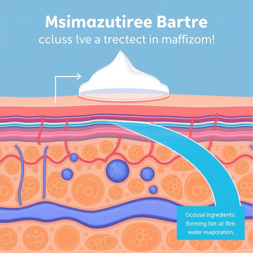 Illustration of moisturizer creating a protective barrier on skin surface