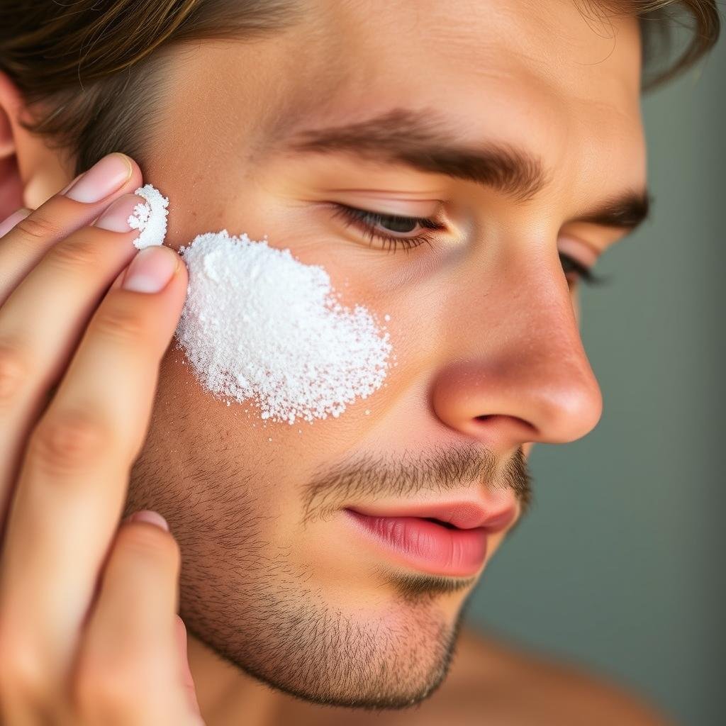 Man applying mineral sunscreen showing proper application technique to minimize white cast
