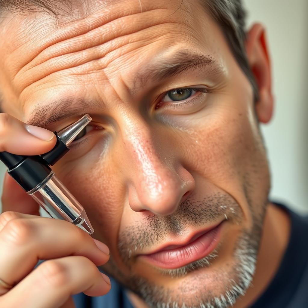 Man with aging concerns using anti-aging serum