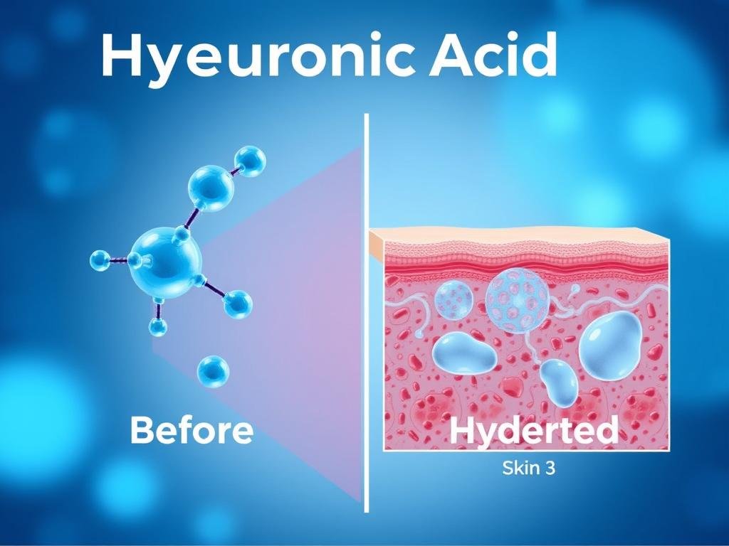 Molecular structure of hyaluronic acid and its effect on skin
