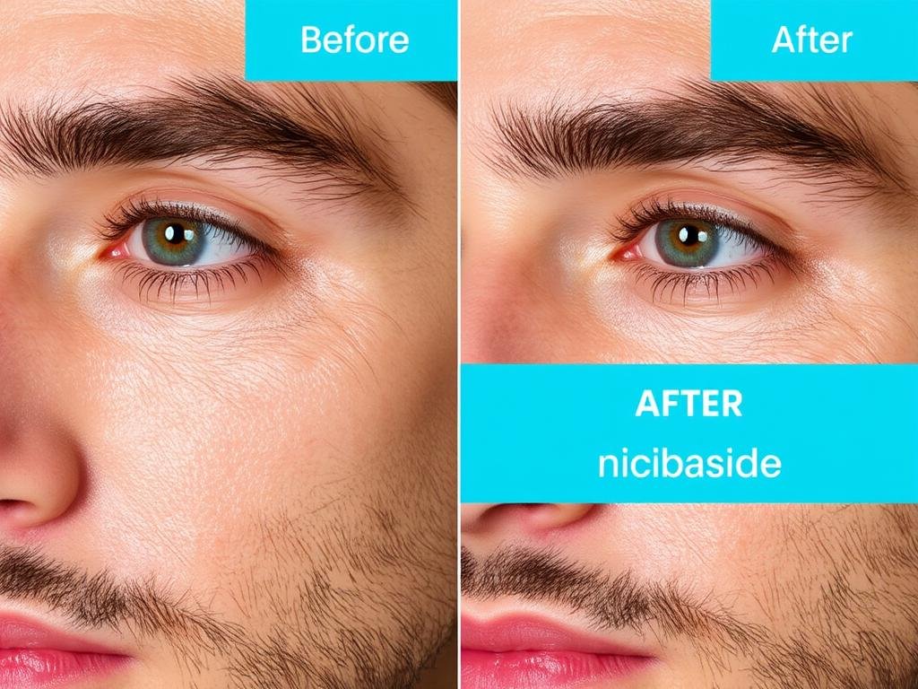 Niacinamide's effect on pore size and oil control