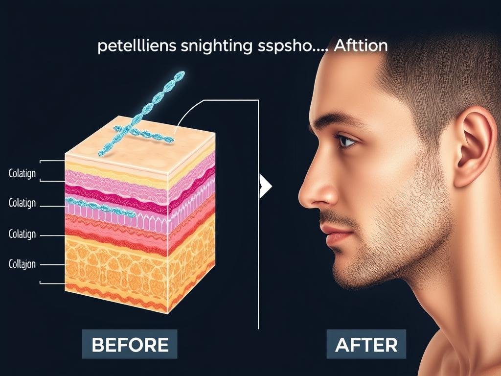 Peptides boosting collagen in male skin