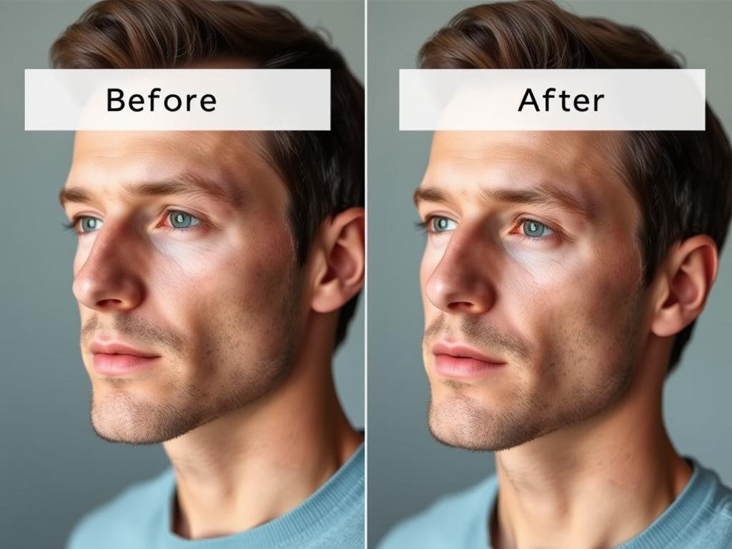 Vitamin C serum brightening effect on male skin